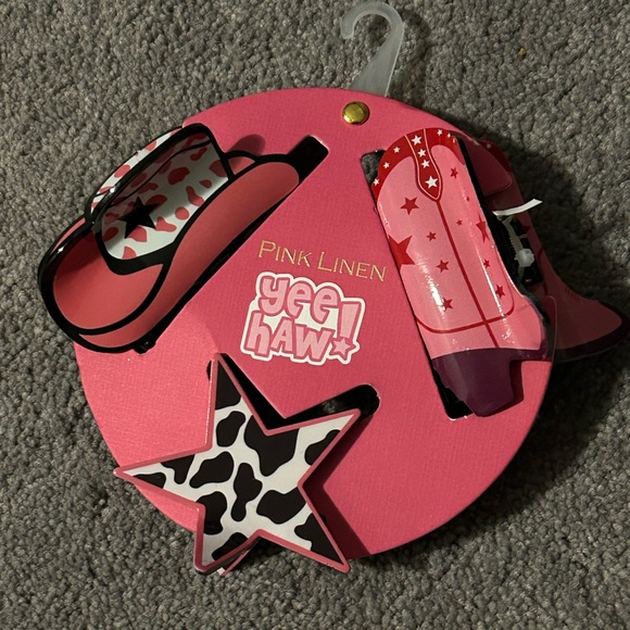 pink linen Accessories - Pink Linen Yee Haw Cowboy Hair Clips
